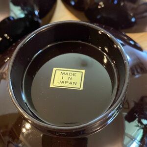 Dining | Vintage Japanese Black Lacquer Rice Bowls Wlids Set Of 5 Made ...